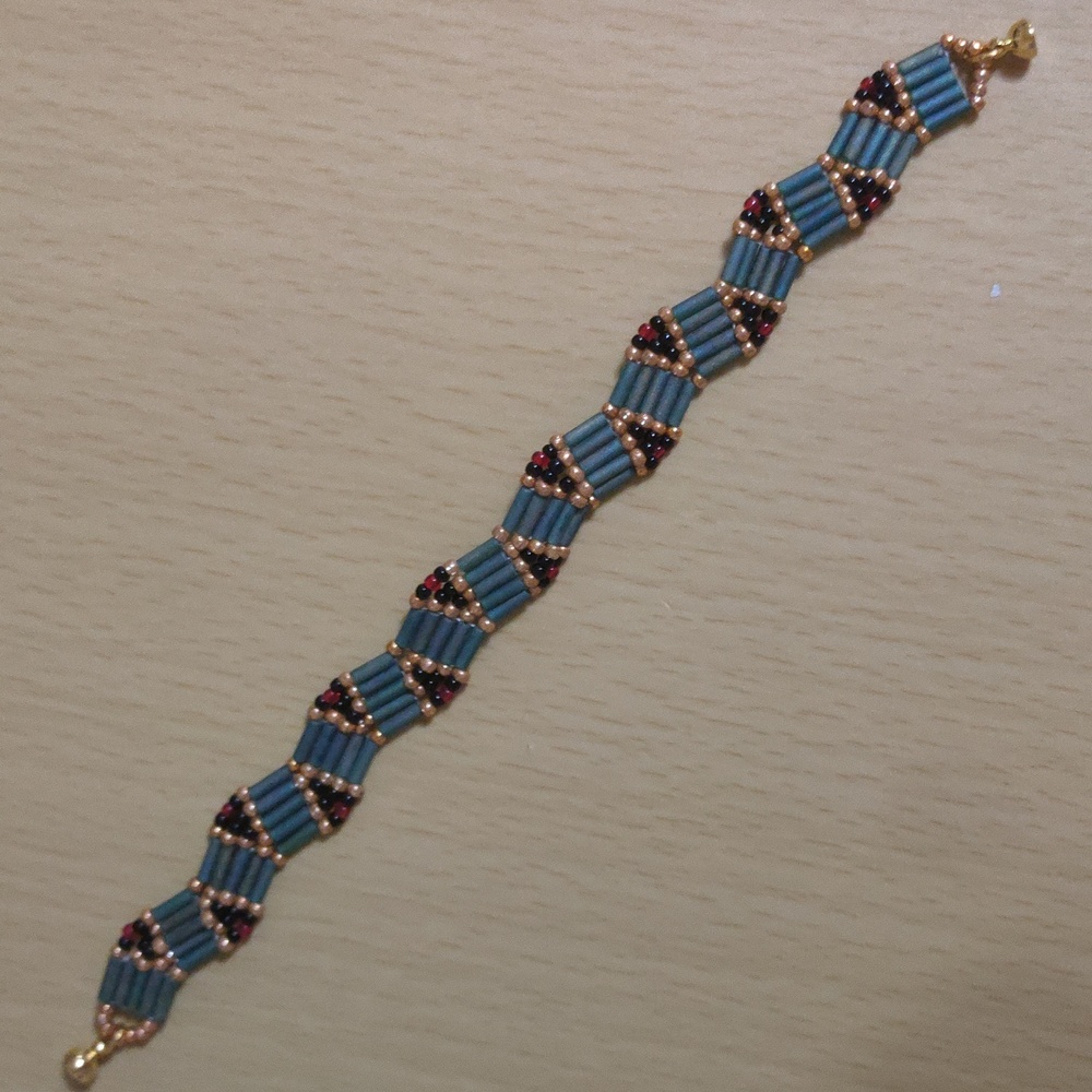 Green Bugle Beads Bracelet